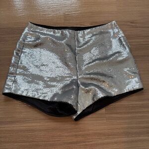 Blank NYC Silver Sequin Shorts